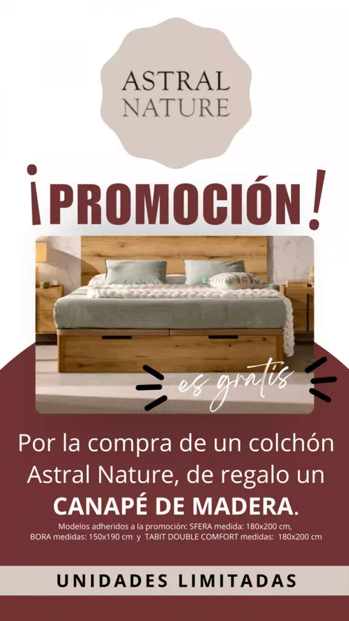 REGALO CANAPE POR LA COMPRA DE UN COLCHON