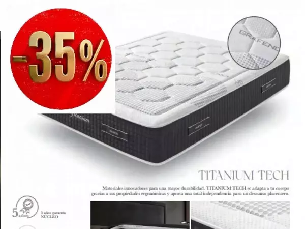 35% de DTO. Colchón Titanium Tech de Dupen