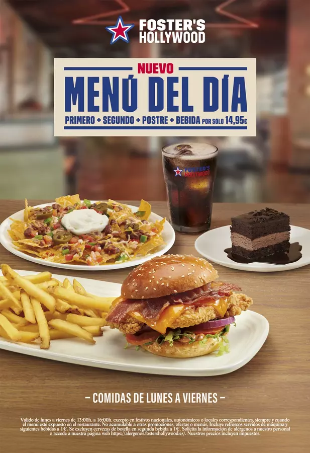 Nuevo Menú del Día en Foster's Hollywood Boadilla