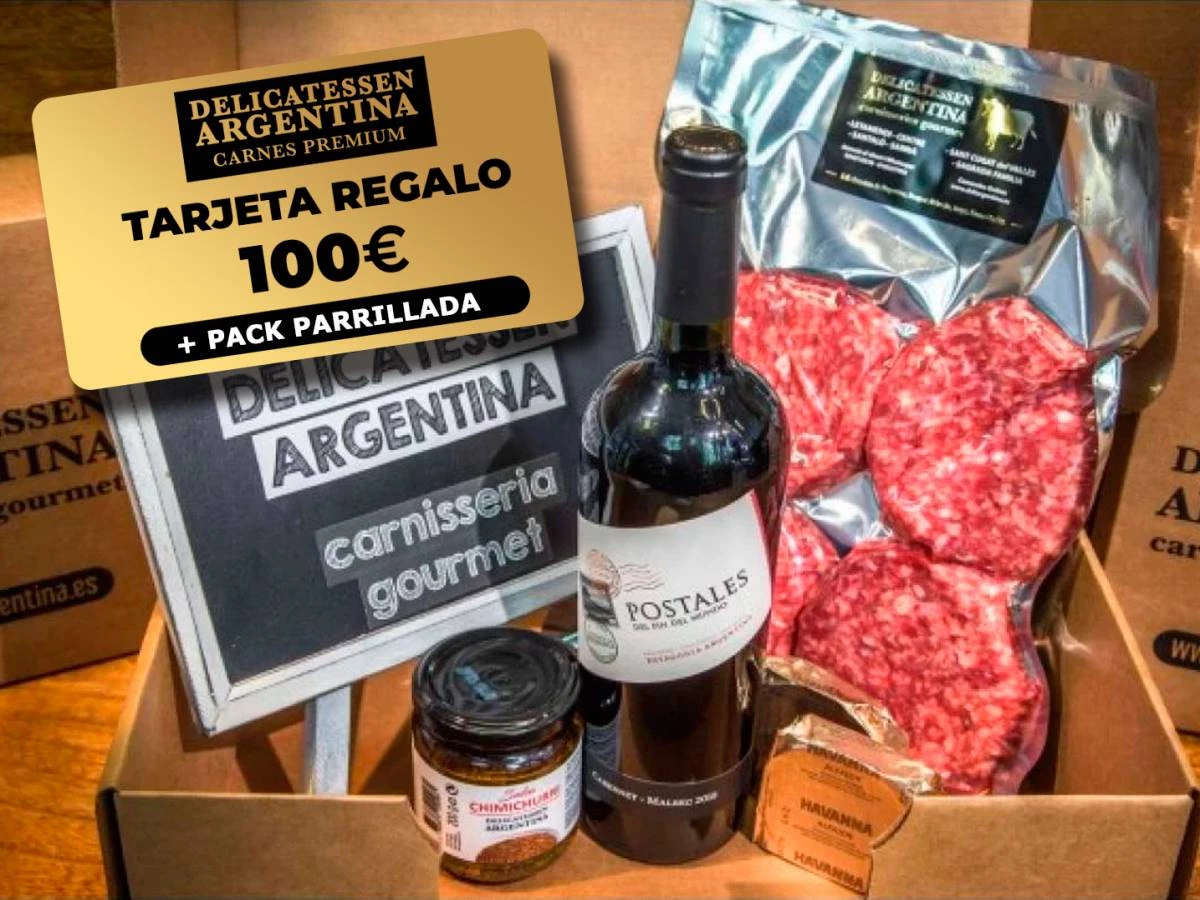 3 Tarjetas Regalo de 100€ en productos premium + Parrillada Barbacoa de Delicatessen Argentina 