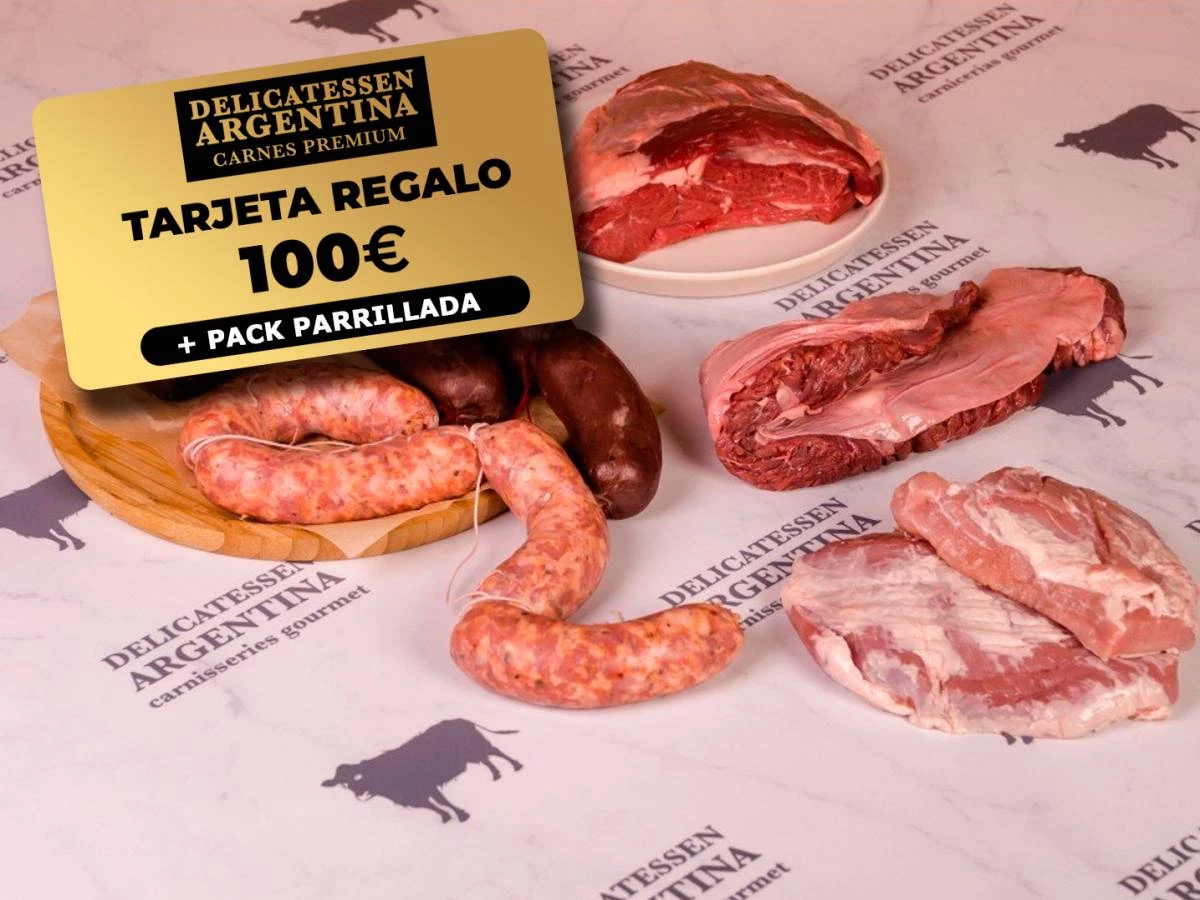 3 Tarjetas Regalo de 100€ en productos premium + Parrillada Barbacoa de Delicatessen Argentina 