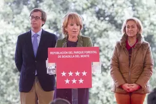 Antonio González Terol y Esperanza Aguirre visitan el nuevo Parque Forestal Paraje del Cortijo en Boadilla