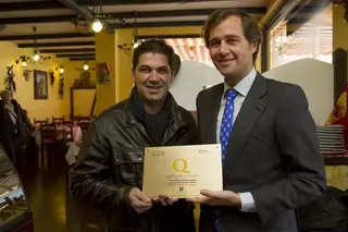 El restaurante "Golfo di Taranto" de Boadilla, distinguido con el sello de calidad de la Cámara de Comercio de Italia
