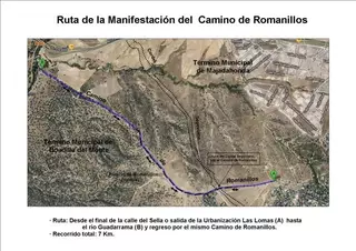 Manifestación en defensa de los caminos de Majadahonda y Boadilla