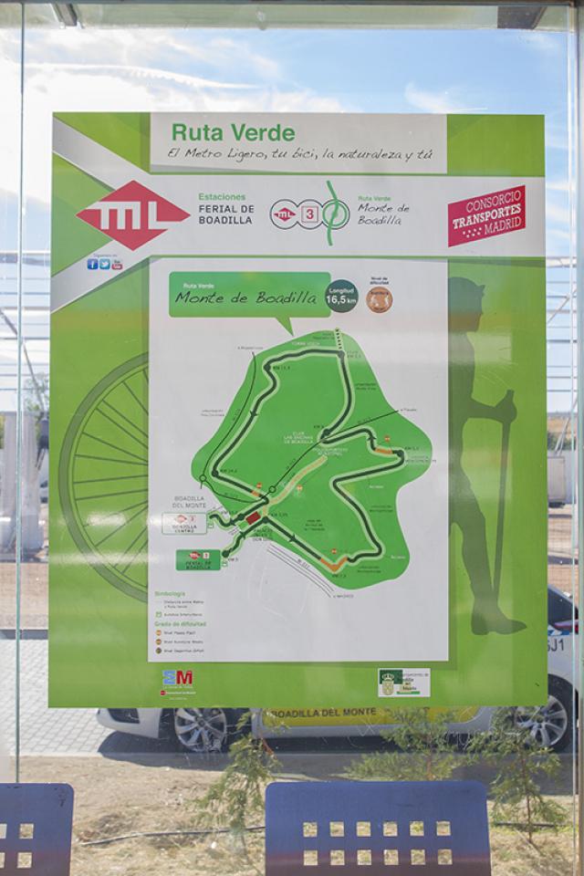 Boadilla cuenta con una nueva ruta verde que une el uso de la bicicleta con el de Metro Ligero