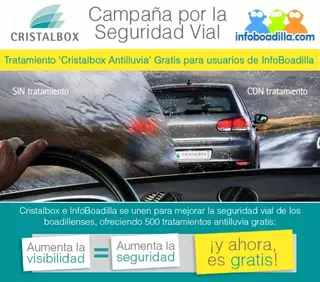 Cristalbox e InfoBoadilla.com regalan 500 tratamientos antilluvia para mejorar la seguridad vial de los boadillenses