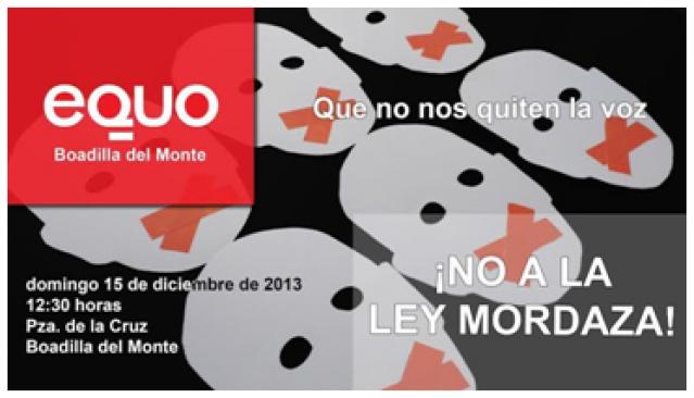 EQUO Boadilla convoca una concentración para protestar contra la “Ley Mordaza”