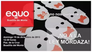EQUO Boadilla convoca una concentración para protestar contra la “Ley Mordaza”