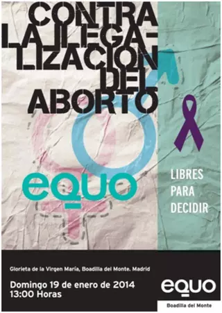 Equo Boadilla convoca una concentración contra la reforma de la Ley del Aborto