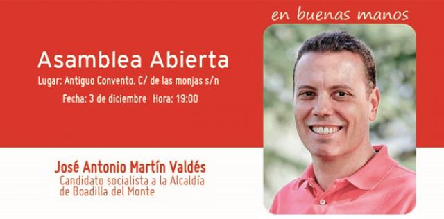 El PSOE presenta a su candidato a la alcaldía de Boadilla, José Antonio Martín Valdés