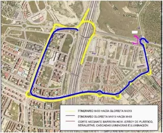 Suspendido el corte de tráfico por el montaje de la pasarela peatonal sobre la M513
