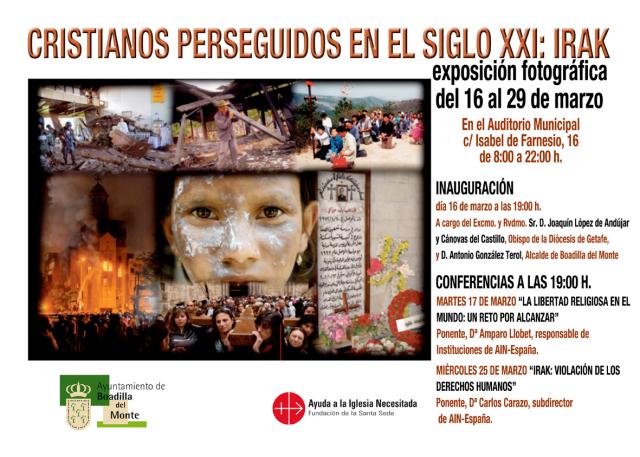 Boadilla ofrecerá una exposición y dos conferencias sobre “Cristianos perseguidos en el siglo XXI”