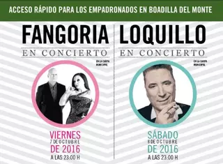 Los empadronados en Boadilla podrán tener Acceso Rápido a los conciertos de Fangoria y Loquillo