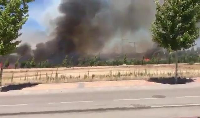 Sofocado un espectacular incendio en Boadilla