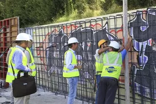 Nuevo muro de contención en el skatepark de la calle Goya