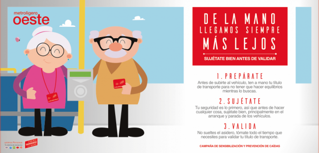 Metro Ligero Oeste apuesta por la seguridad de los mayores con su nueva campaña de sensibilización