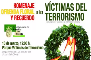 El Ayuntamiento de Boadilla convoca una ofrenda floral en homenaje a las víctimas del terrorismo
