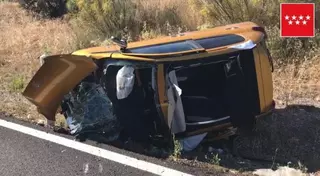 Un herido grave en un choque frontal en Boadilla