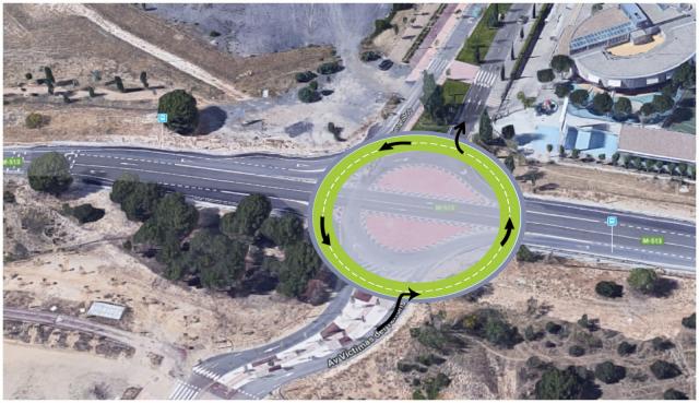 Aprobado el proyecto para la ejecución de la nueva rotonda en la M513 a la altura de Olivar de Mirabal