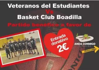 Partido solidario entre los Veteranos del Estudiantes y el Basket Club Boadilla
