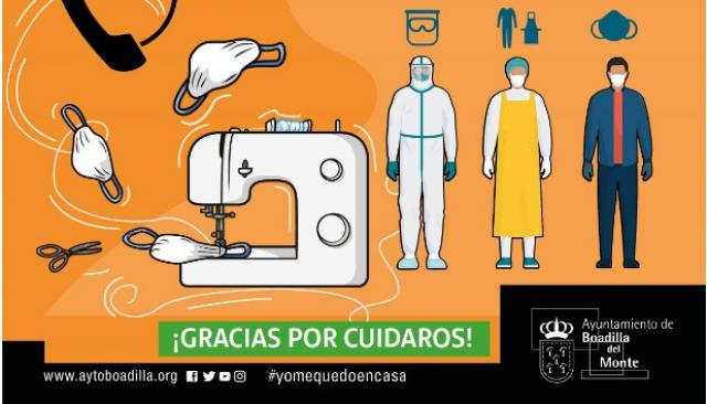 Boadilla pone en marcha un servicio de apoyo a los voluntarios que están fabricando material de protección