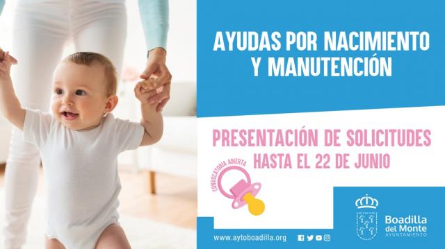 Boadilla modifica el plazo de solicitud de las ayudas por nacimiento y manutención para poder agilizar los pagos