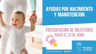 Boadilla modifica el plazo de solicitud de las ayudas por nacimiento y manutención para poder agilizar los pagos