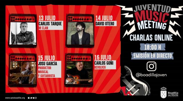 Ciclo de charlas online en Boadilla con conocidos artistas y productores musicales