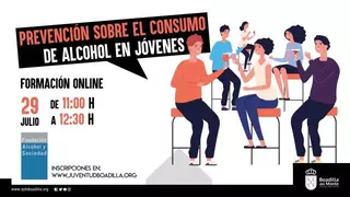 La Concejalía de Juventud organiza una charla online sobre prevención del consumo de alcohol en menores