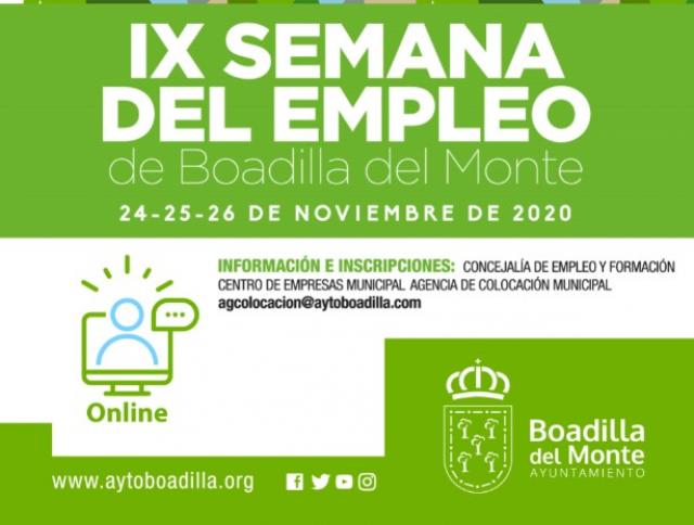 Boadilla celebra la IX Semana del Empleo con talleres y ponencias online gratuitos