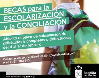 Abierto el plazo de subsanación de errores en las solicitudes de las becas de escolarización y conciliación