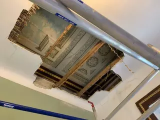 Descubierto un techo con pinturas al fresco en la habitación de la condesa de Chinchón, en el Palacio de Boadilla