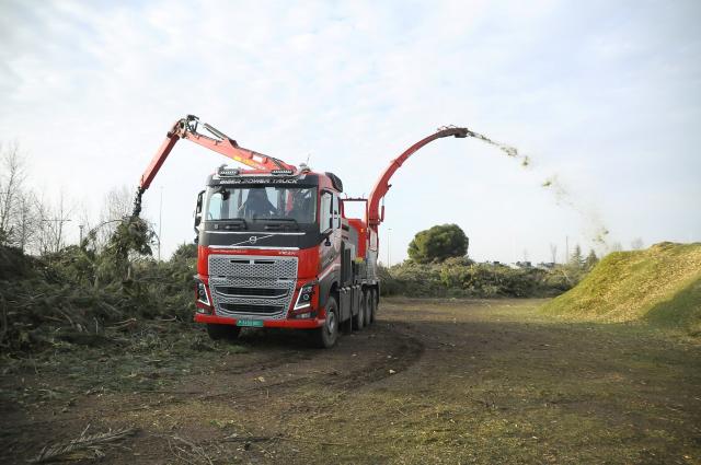 El Ayuntamiento tritura el material vegetal afectado por el temporal con el fin de reutilizarlo como abono
