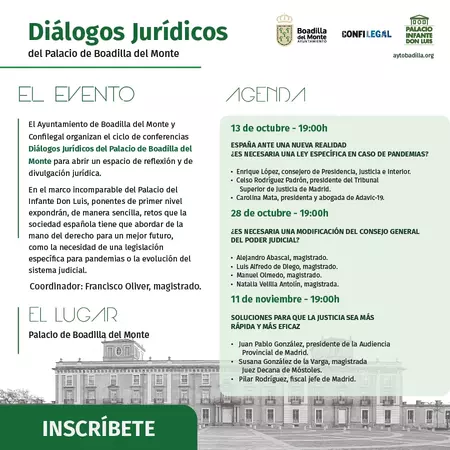 Boadilla organiza el Ciclo de Conferencias "Diálogos Jurídicos" con la presencia de destacados ponentes