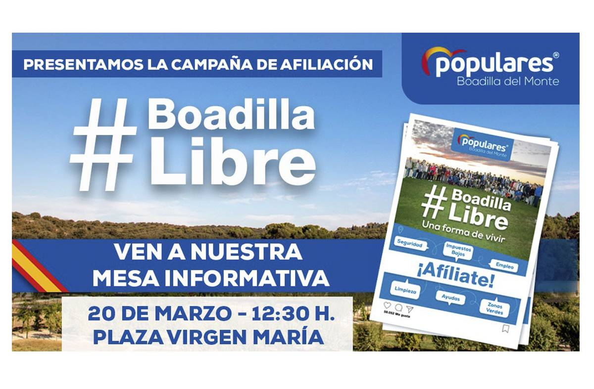 El PP de Boadilla inicia su campaña de afiliación bajo el lema #BoadillaLibre