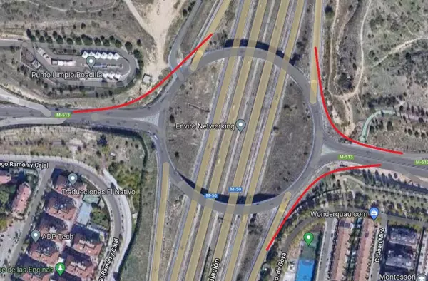 Vox propone mejorar los accesos y salidas a la M-50 en la rotonda principal de Boadilla