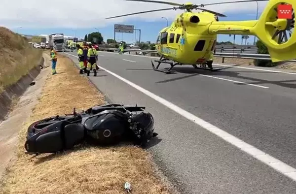 Mortal accidente de moto en la M-501 a la altura de Brunete