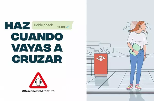 Metro Ligero Oeste conciencia sobre el riesgo de usar móvil o auriculares en el entorno de las vías