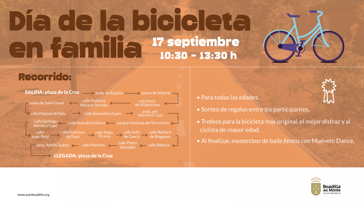 Boadilla celebra el próximo domingo el Día de la Bicicleta en Familia