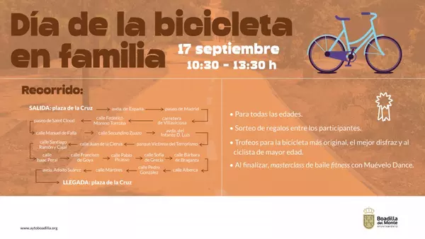 Boadilla celebra el próximo domingo el Día de la Bicicleta en Familia