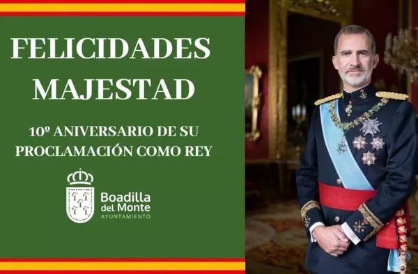 Boadilla anima a los vecinos a colocar banderas de España en los balcones por el aniversario de la coronación del Rey