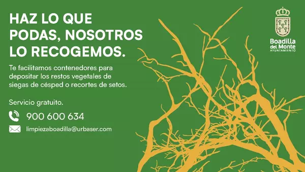 El Ayuntamiento de Boadilla ofrece un servicio gratuito de recogida de restos vegetales