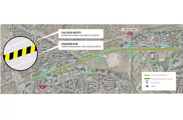 La A-5 reduce sus carriles a la mitad: primeros pasos para su soterramiento