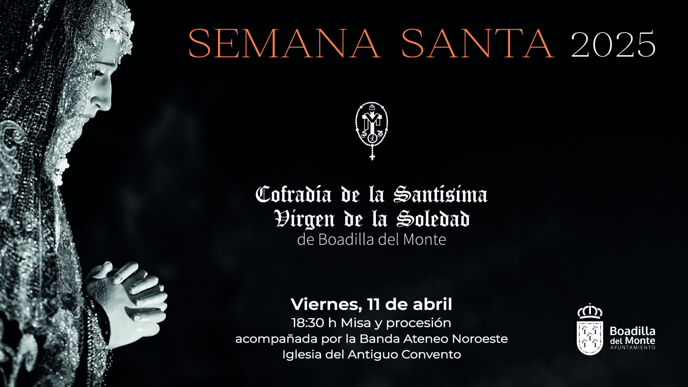 Procesión de la Virgen de la Soledad el próximo viernes, 11 de abril, por las calles del casco