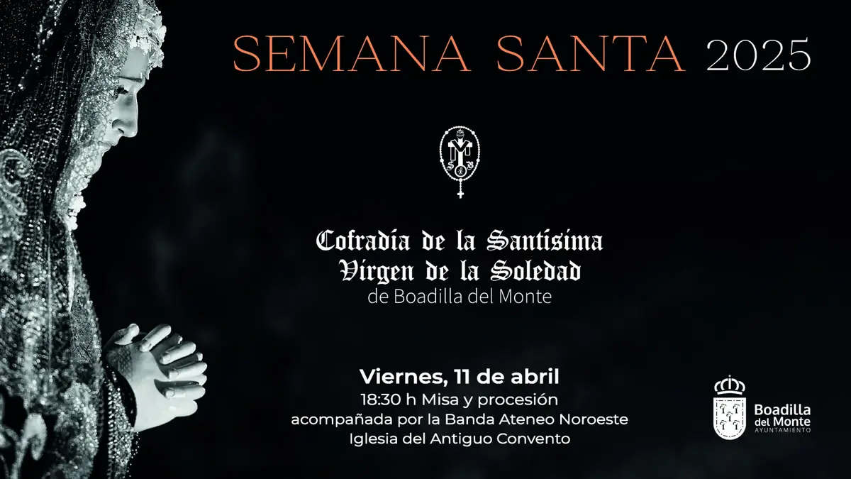 Procesión de la Virgen de la Soledad el próximo viernes, 11 de abril, por las calles del casco