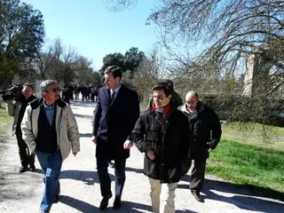 Tomás Gómez y Pablo Nieto presentan las propuestas del Partido Socialista para el monte de Boadilla.