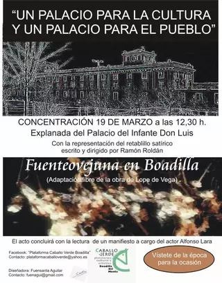 Caballo Verde reivindica el uso cultural del Palacio con la representación de Fuenteovejuna