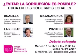 El tema "¿Evitar la corrupción es posible?" centra el nuevo debate-coloquio que celebra UPYD