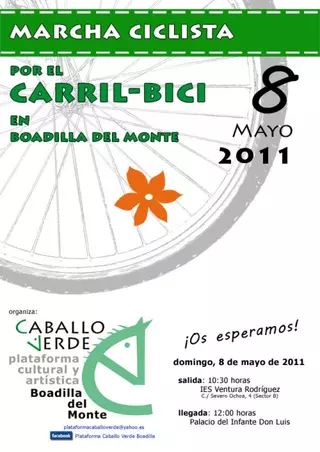 Marcha Ciclista en Boadilla para reclamar un carril bici