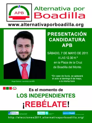 Alternativa Por Boadilla invita a los ciudadanos del municipio a la presentación de su candidatura